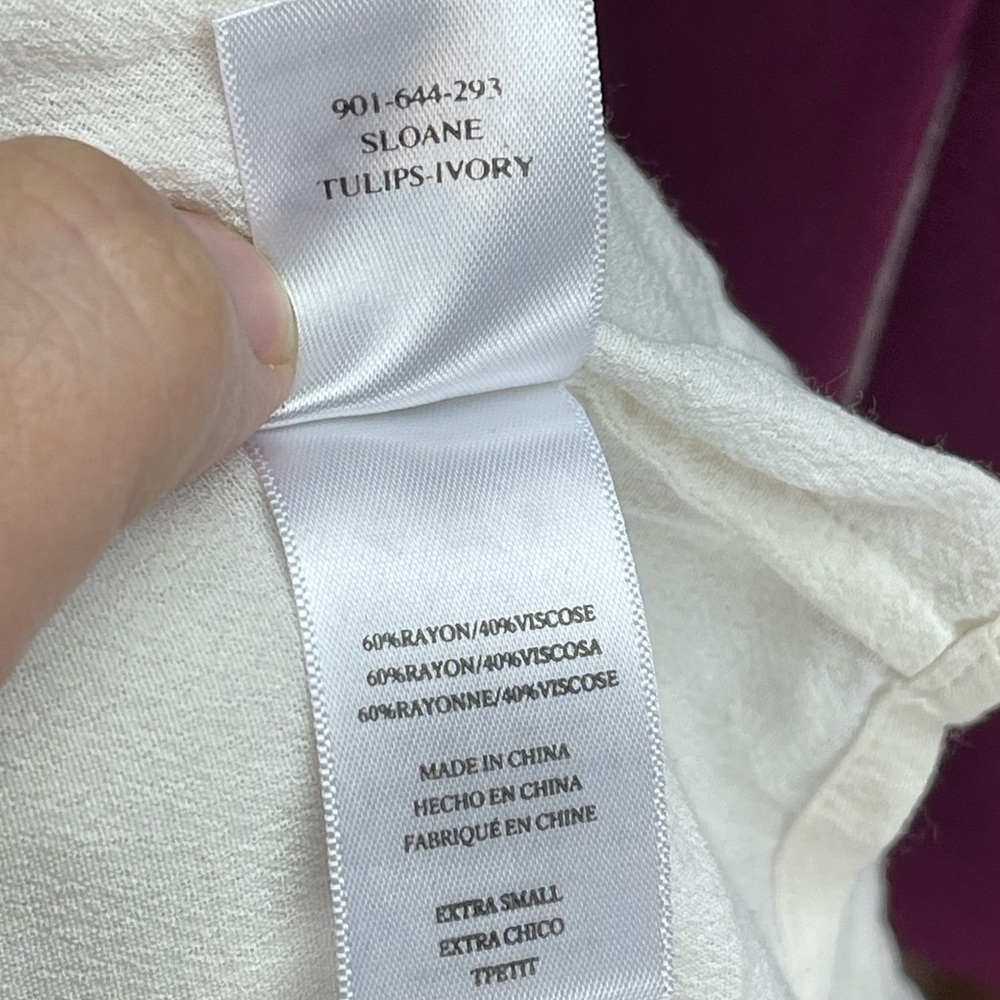 Rails Size Xs Sloane Tulips Ivory Long Sleeve Blo… - image 5